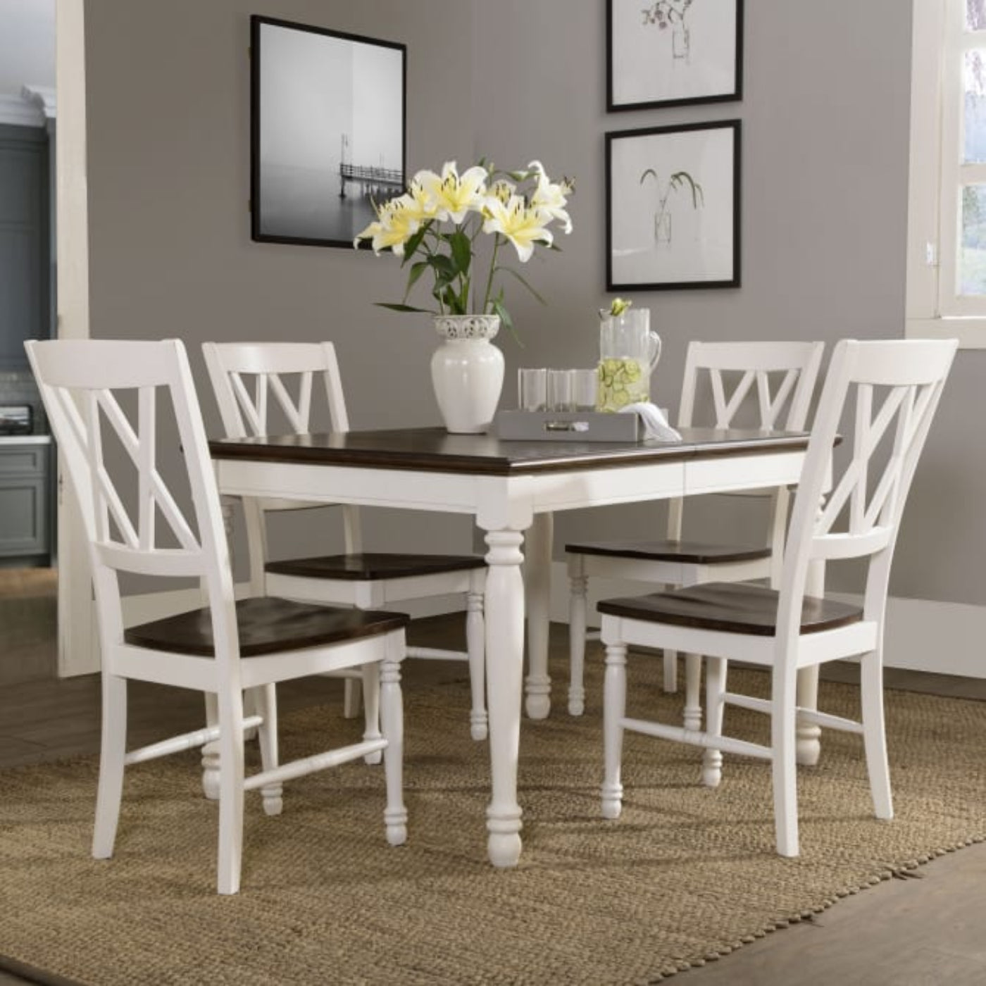 Crosley Shelby 5pc Dining Set Distressed-White - KF20003-WH
