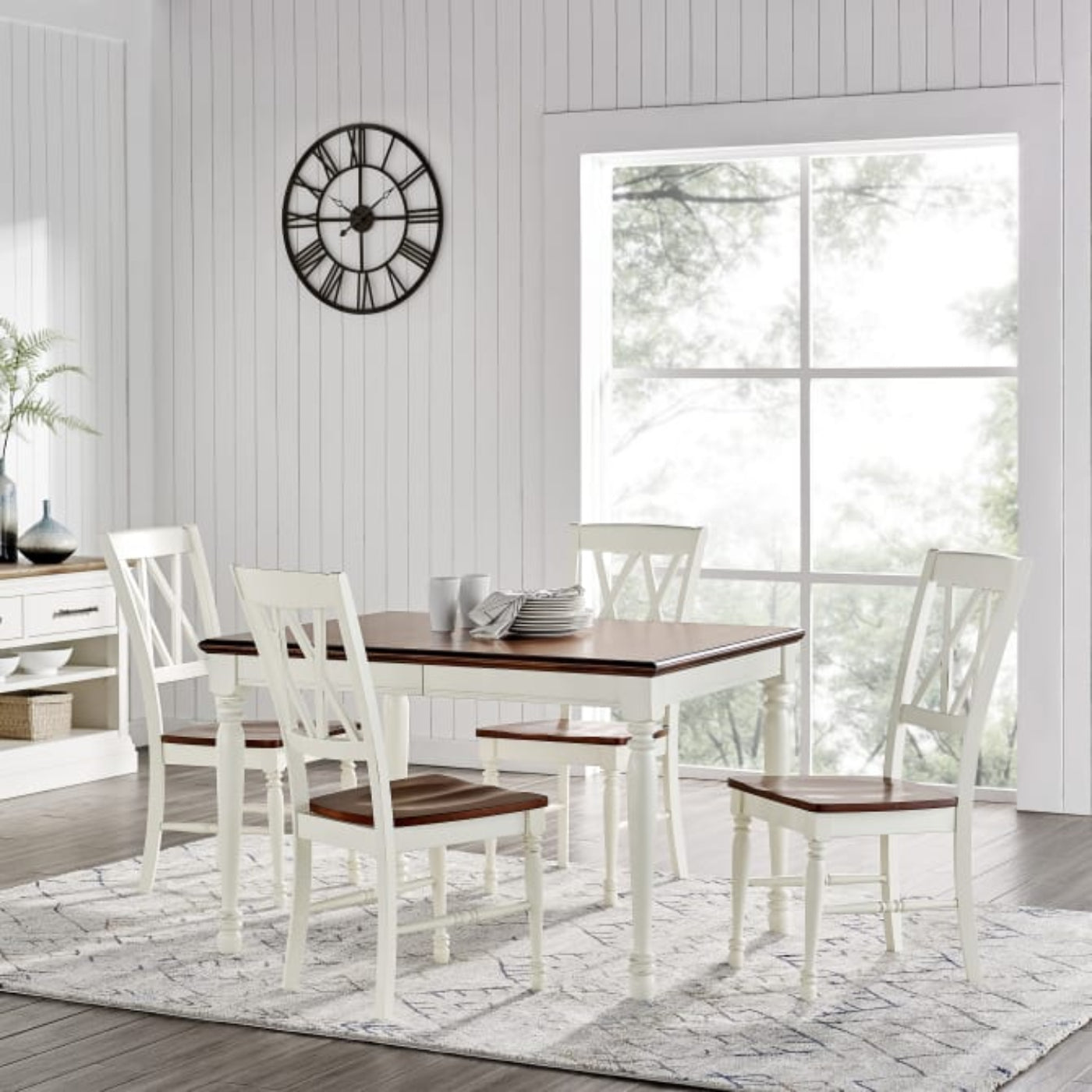 Crosley Shelby 5pc Dining Set Distressed-White - KF20003-WH