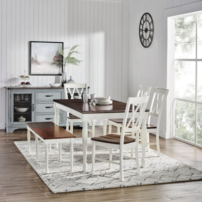 Crosley Shelby 6 Piece Dining Set Distressed-White - KF20004-WH