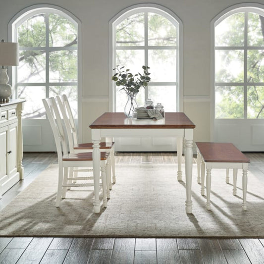 Crosley Shelby 4 Piece Dining Set Distressed-White - KF20005-WH