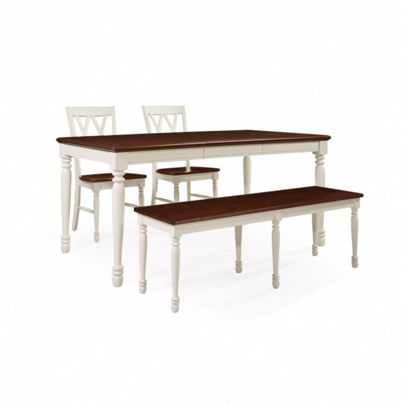 Crosley Shelby 4 Piece Dining Set Distressed-White - KF20005-WH