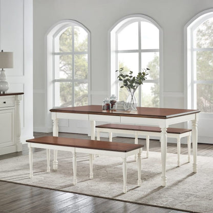 Crosley Shelby 3 Piece Dining Set Distressed-White - KF20006-WH