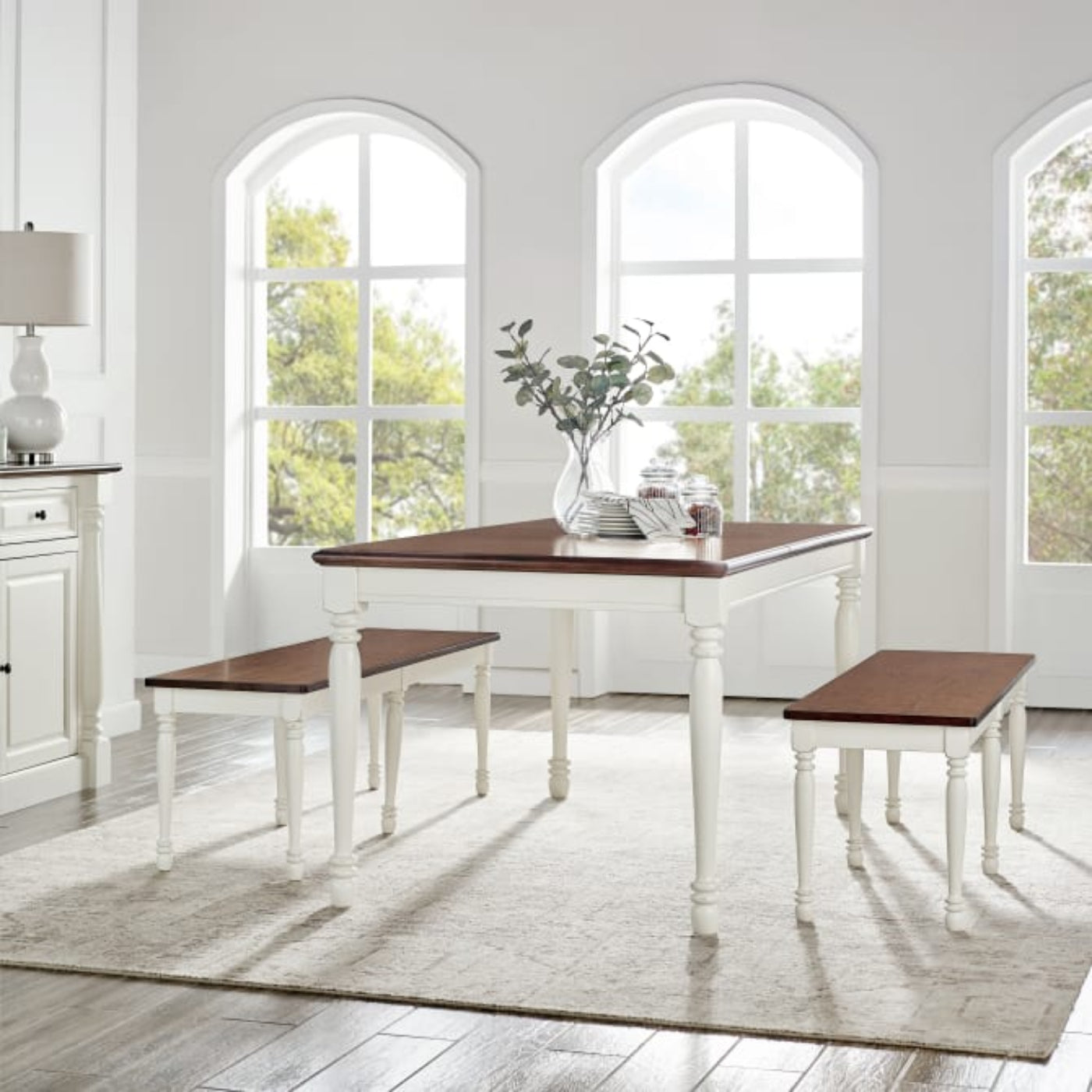 Crosley Shelby 3 Piece Dining Set Distressed-White - KF20006-WH