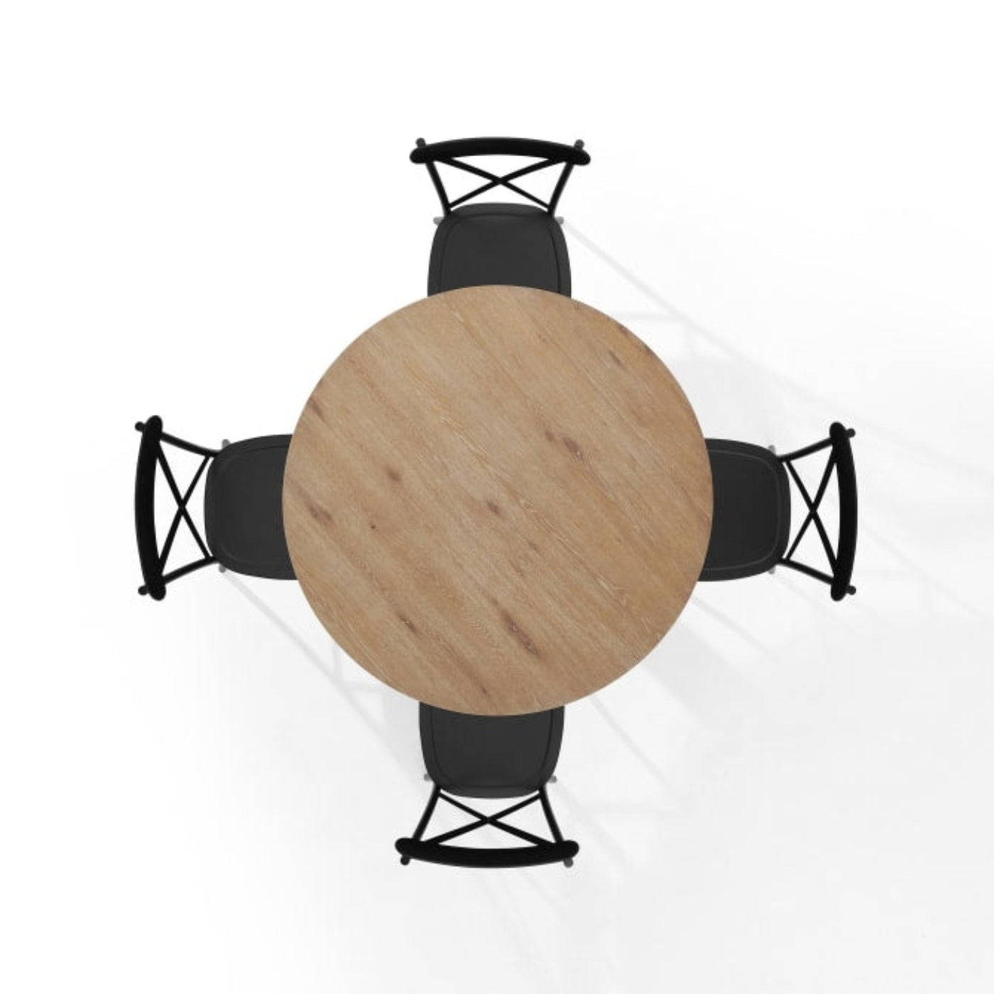 Crosley Joanna 98 Inch 5pc Round Dining Set W/Camille Chairs Matte-Black - KF20007RB-MB