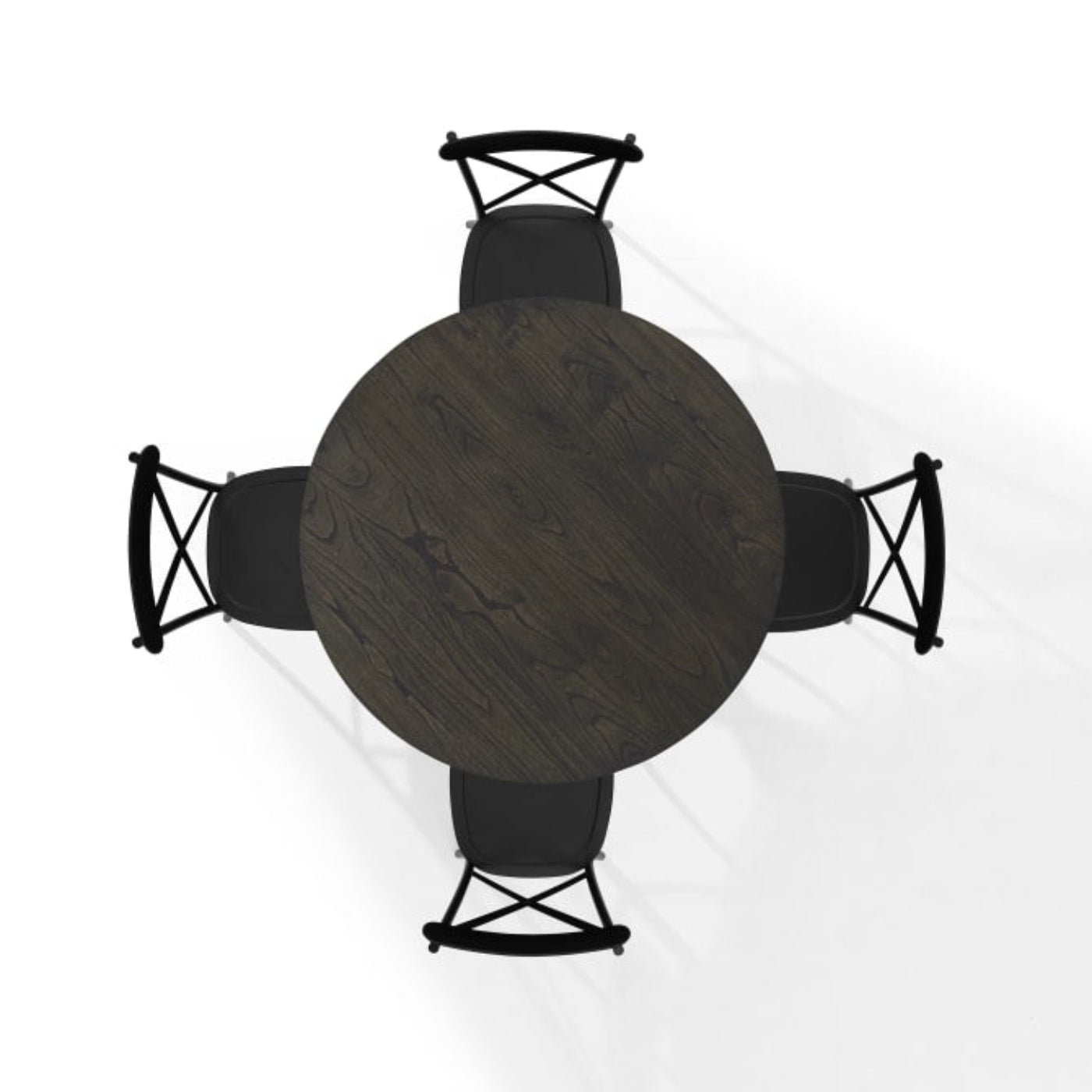 Crosley Hayden 98 Inch 5pc Round Dining Set W/Camille Chairs Matte-Black - KF20010SL-MB