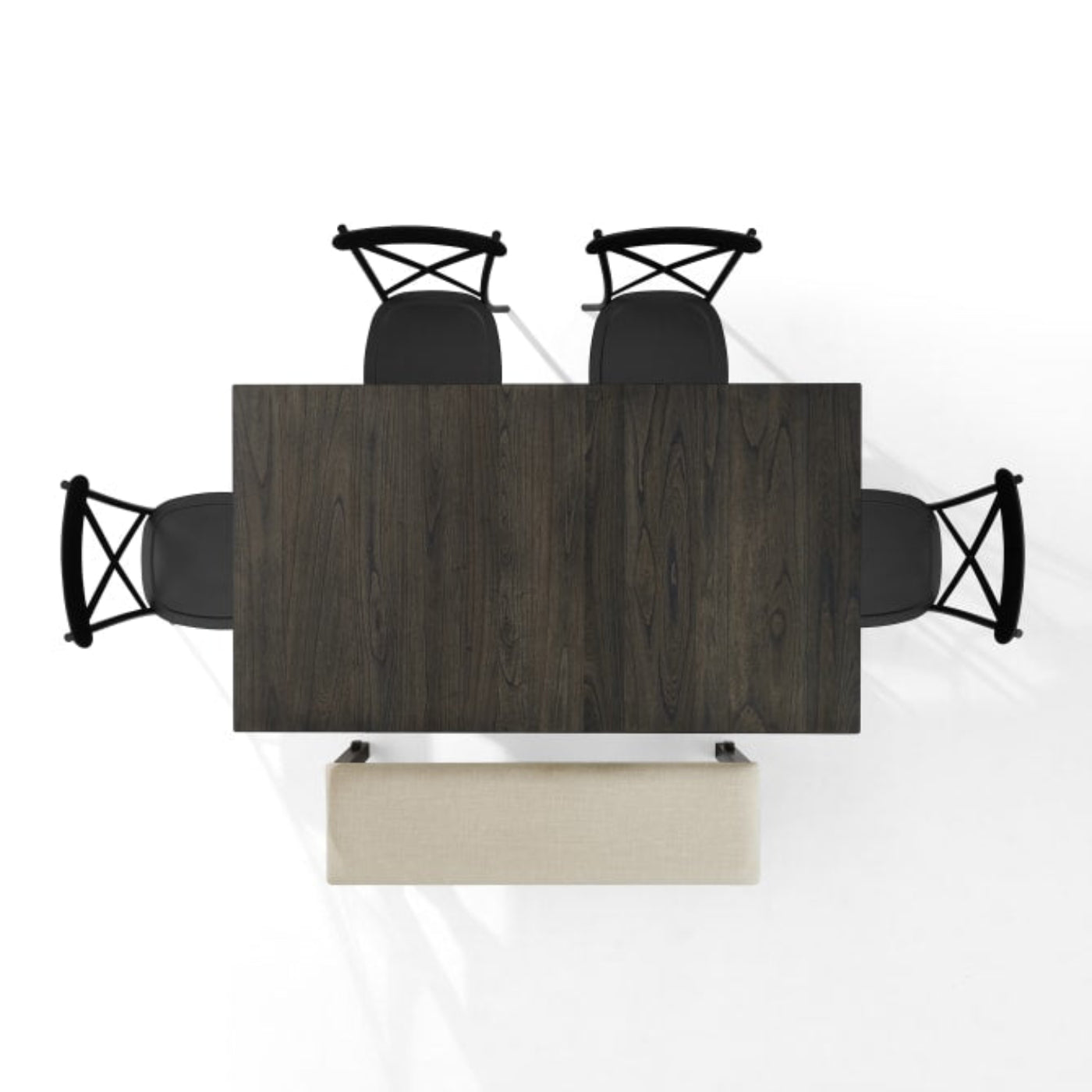 Crosley Hayden 123 Inch 6pc Dining Set W/Camille Chairs Matte-Black - KF20013SL-MB