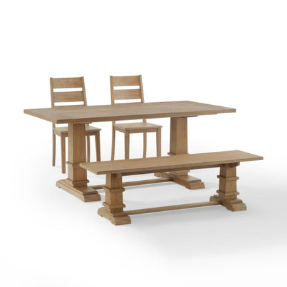 Crosley Joanna 72 Inch 4pc Dining Set Rustic-Brown - KF20017RB