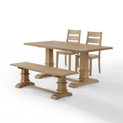 Crosley Joanna 72 Inch 4pc Dining Set Rustic-Brown - KF20017RB