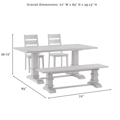 Crosley Joanna 72 Inch 4pc Dining Set Rustic-Brown - KF20017RB