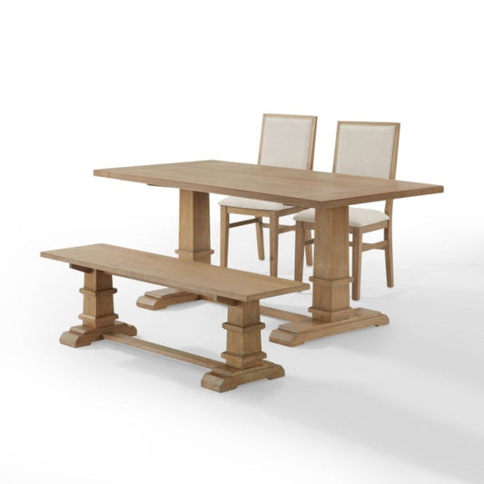 Crosley Joanna 72 Inch 4pc Dining Set Rustic-Brown - KF20018RB