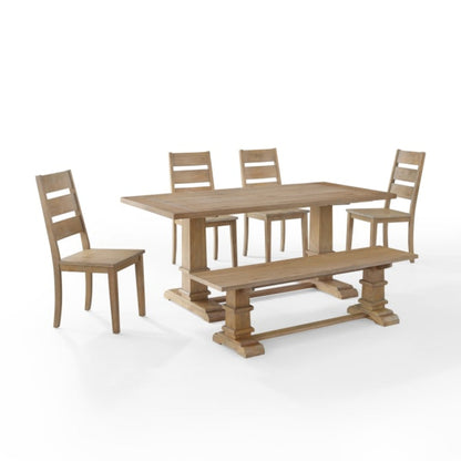 Crosley Joanna 128 Inch 6pc Dining Set Rustic-Brown - KF20020RB