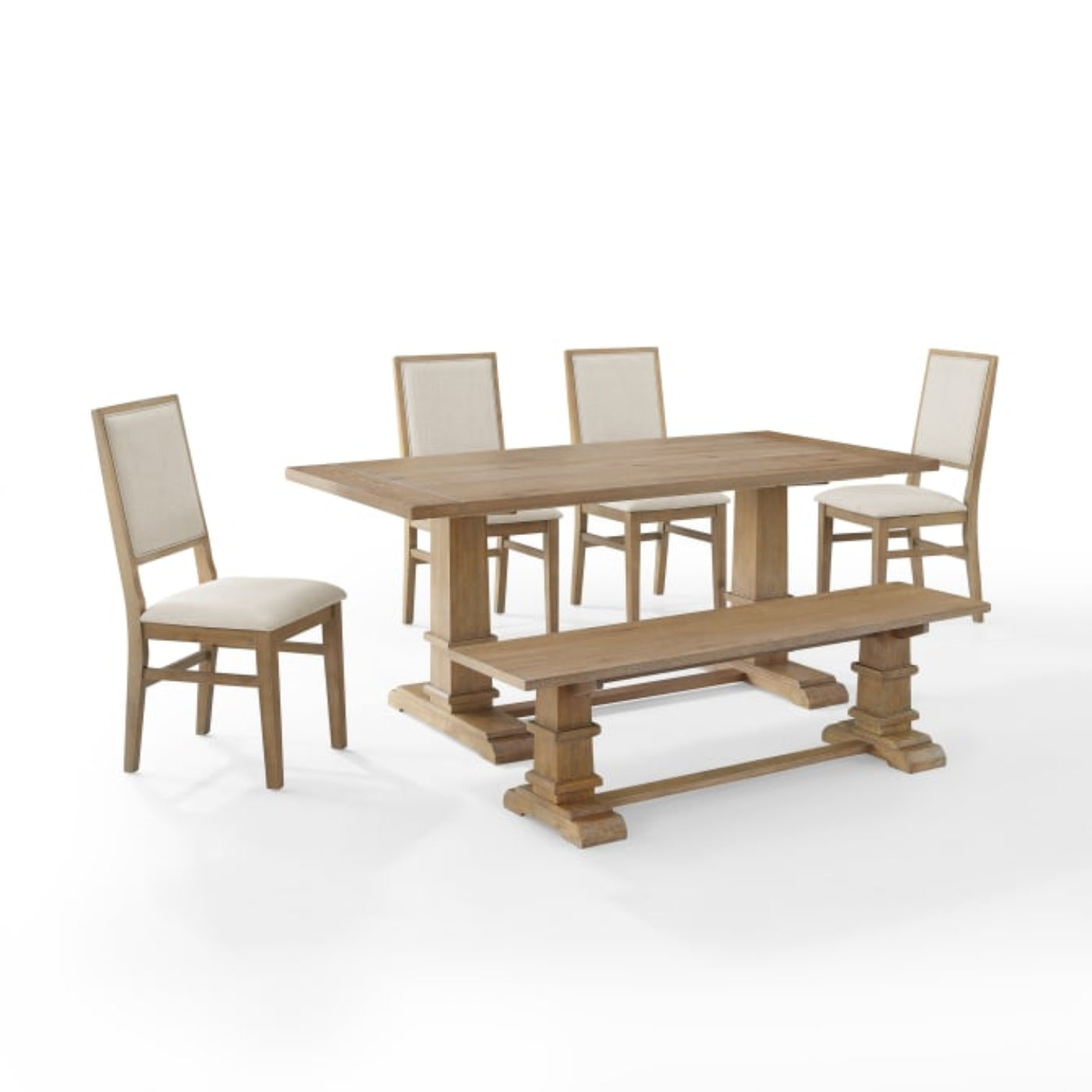 Crosley Joanna 126 Inch 6pc Dining Set Rustic-Brown - KF20021RB