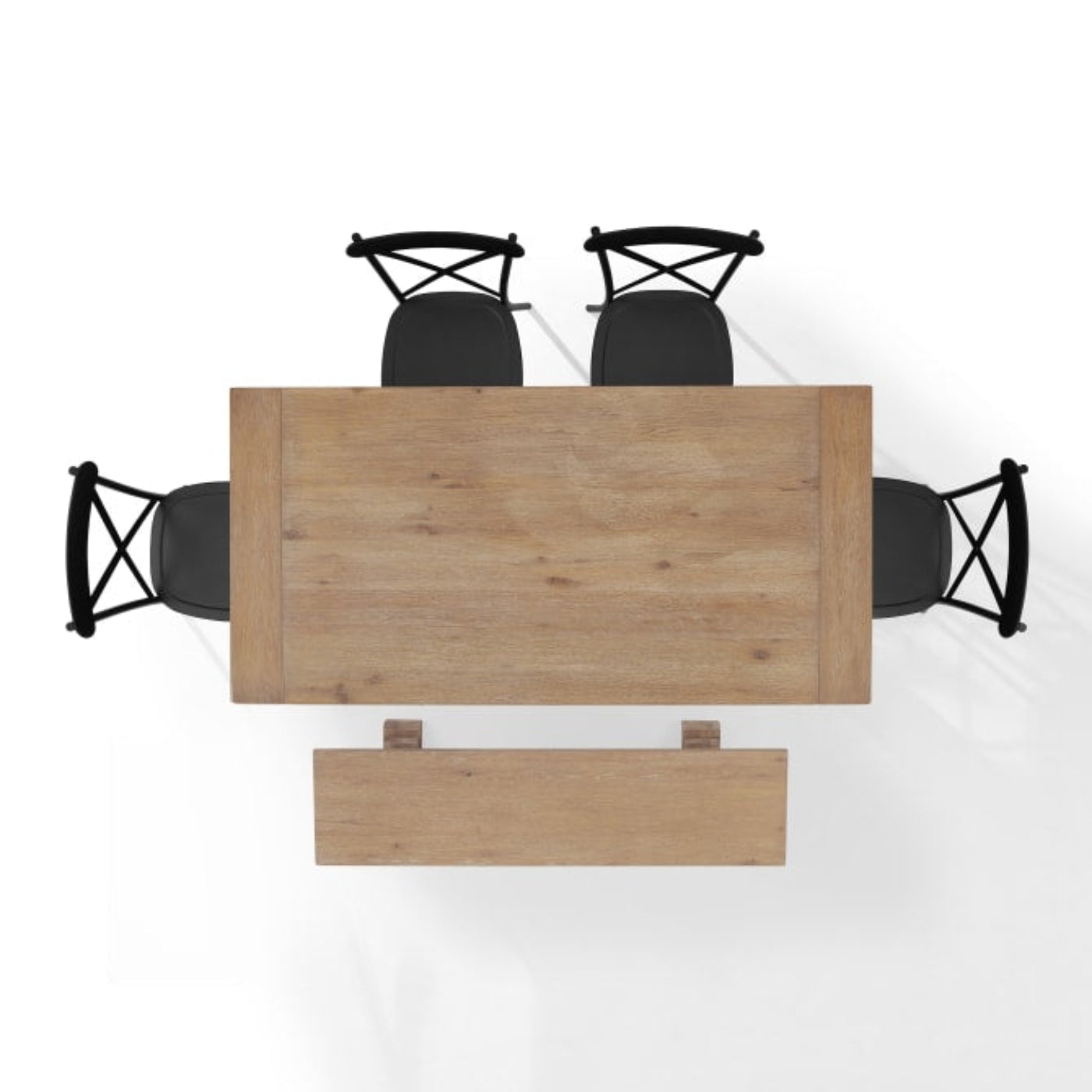 Crosley Joanna 121 Inch 6pc Dining Set W/Camille Chairs Matte-Black - KF20023RB-MB