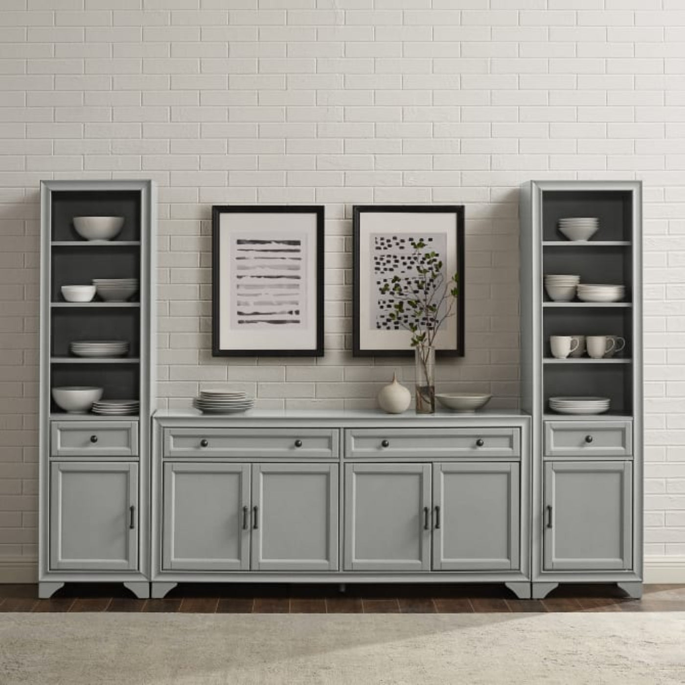Crosley Tara 3pc Sideboard And Bookcase Set - KF33014