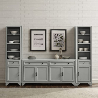 Crosley Tara 3pc Sideboard And Bookcase Set - KF33014