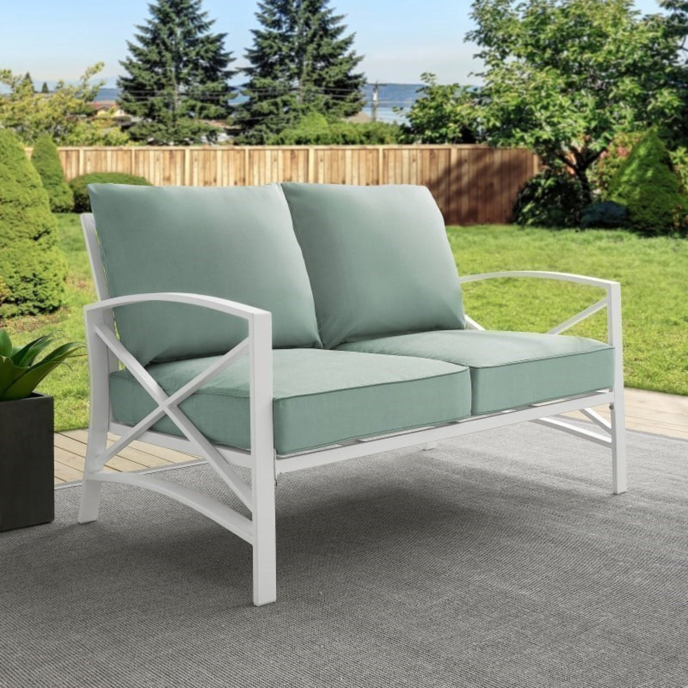 Crosley Kaplan 54 Inch Outdoor Metal Loveseat - KO60008