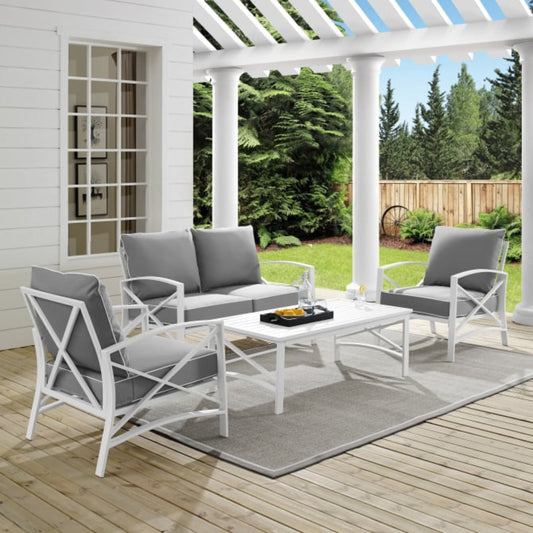Crosley Kaplan 4pc Outdoor Metal Conversation Set - KO60009WH