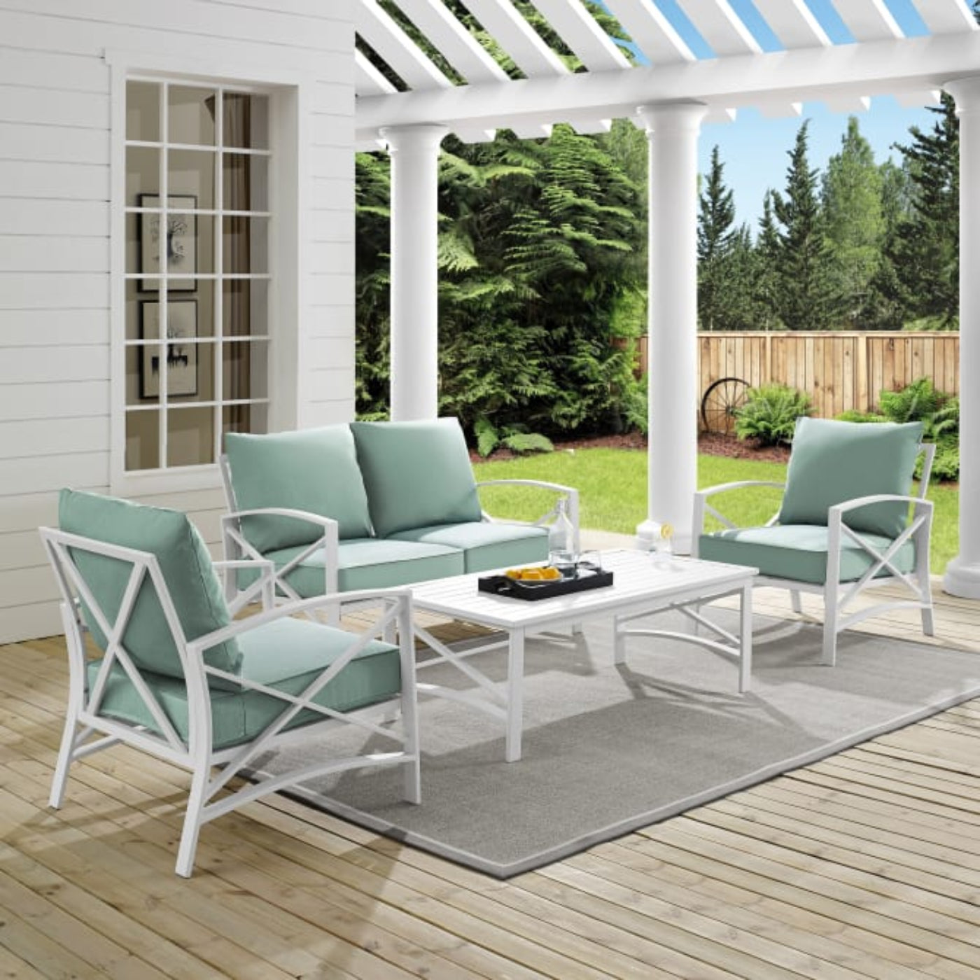 Crosley Kaplan 4pc Outdoor Metal Conversation Set - KO60009WH
