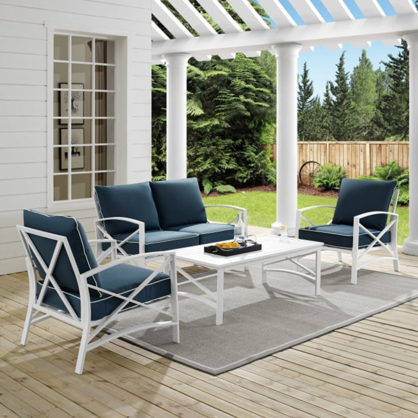 Crosley Kaplan 4pc Outdoor Metal Conversation Set - KO60009WH