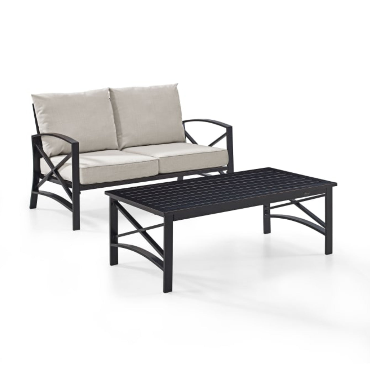 Crosley Kaplan 50 Inch 2pc Outdoor Metal Conversation Set - KO60010BZ