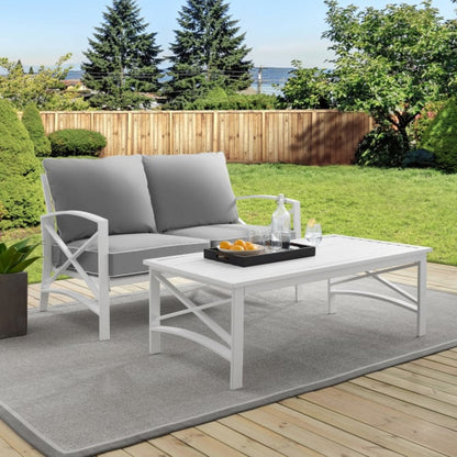 Crosley Kaplan 50 Inch 2pc Outdoor Metal Conversation Set - KO60010WH