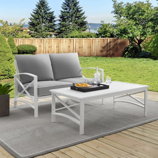 Crosley Kaplan 50 Inch 2pc Outdoor Metal Conversation Set - KO60010WH