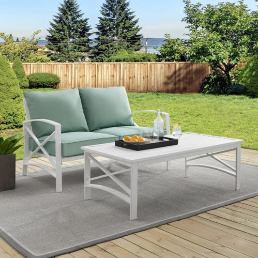 Crosley Kaplan 50 Inch 2pc Outdoor Metal Conversation Set - KO60010WH