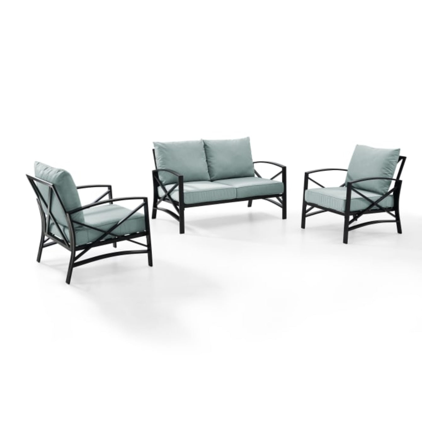 Crosley Kaplan 137.50 Inch 3pc Outdoor Metal Conversation Set - KO60011BZ