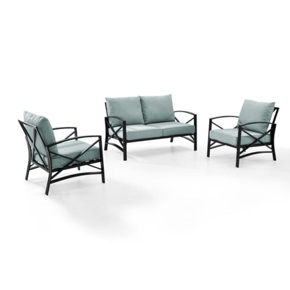 Crosley Kaplan 137.50 Inch 3pc Outdoor Metal Conversation Set - KO60011BZ