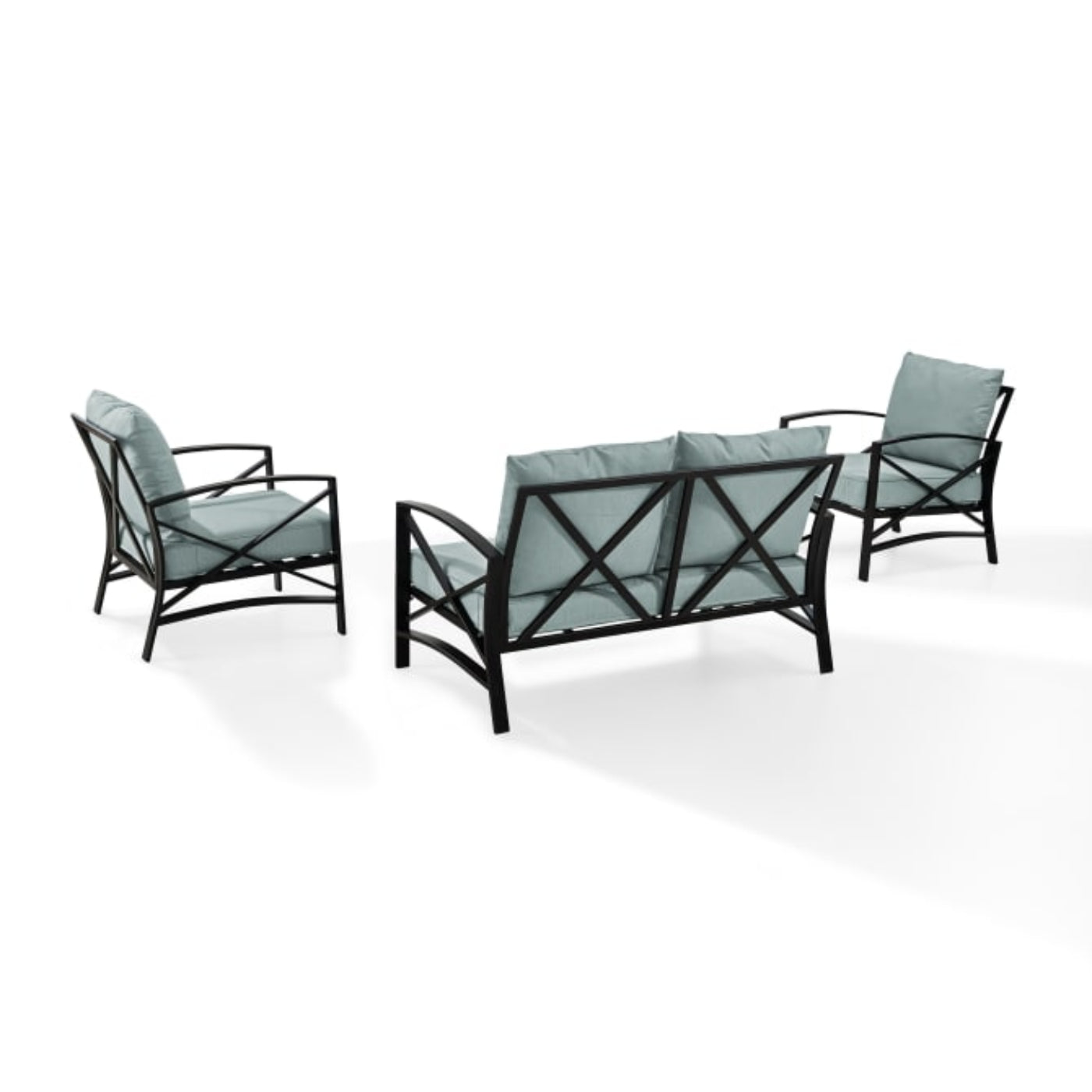 Crosley Kaplan 137.50 Inch 3pc Outdoor Metal Conversation Set - KO60011BZ