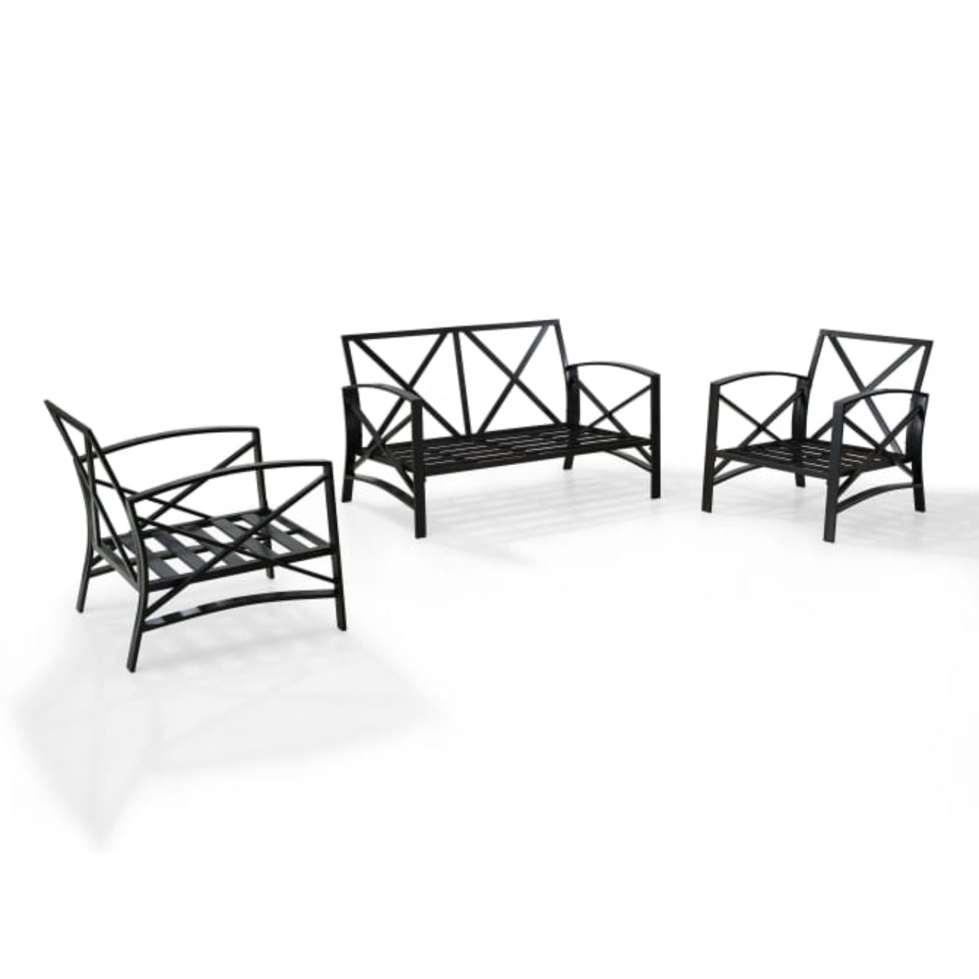 Crosley Kaplan 137.50 Inch 3pc Outdoor Metal Conversation Set - KO60011BZ