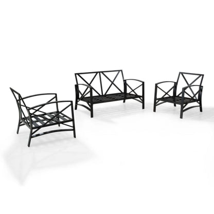 Crosley Kaplan 137.50 Inch 3pc Outdoor Metal Conversation Set - KO60011BZ