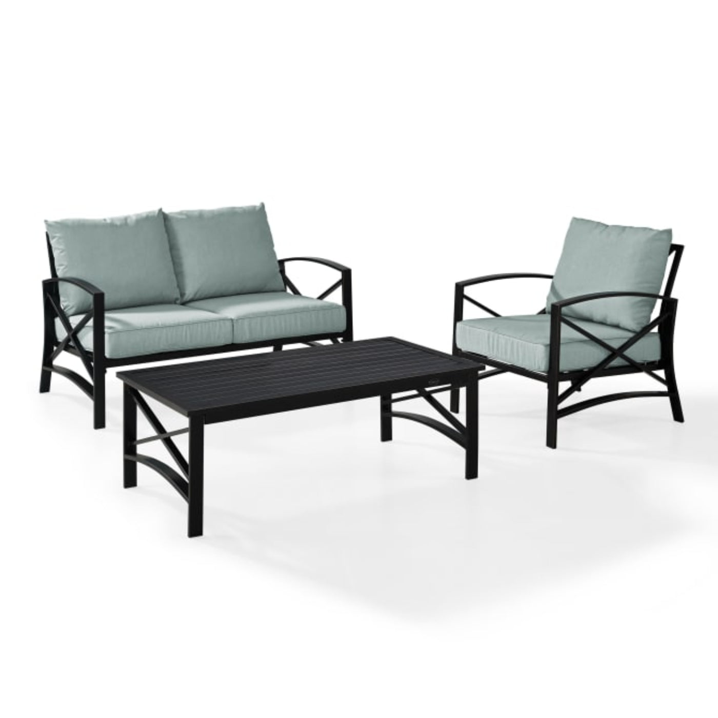 Crosley Kaplan 95.50 Inch 3pc Outdoor Metal Conversation Set - KO60014BZ
