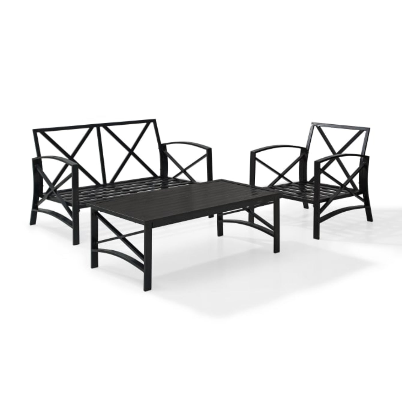 Crosley Kaplan 95.50 Inch 3pc Outdoor Metal Conversation Set - KO60014BZ