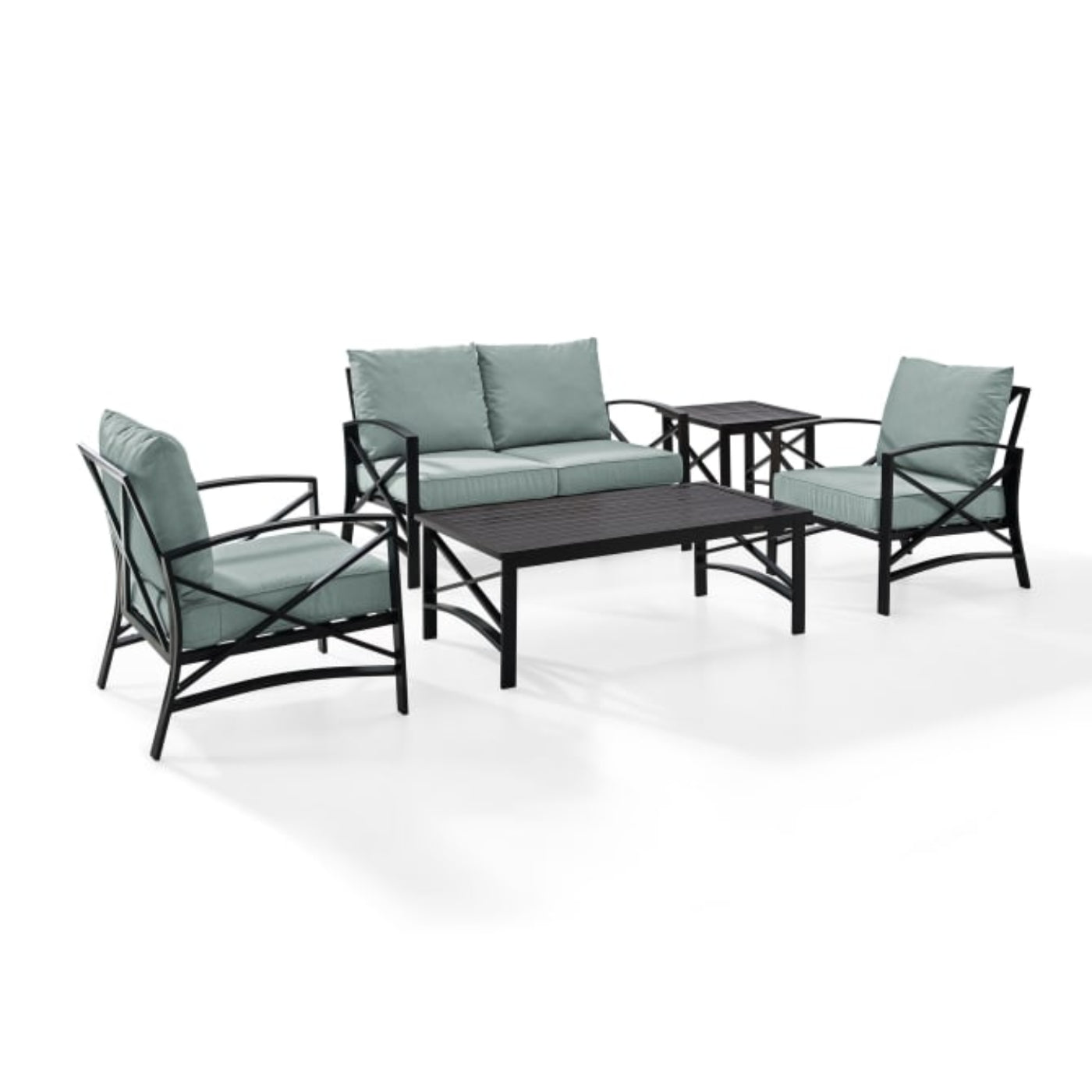 Crosley Kaplan 156.50 Inch 5pc Outdoor Metal Conversation Set - KO60015BZ