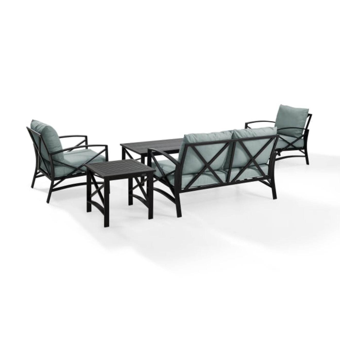 Crosley Kaplan 156.50 Inch 5pc Outdoor Metal Conversation Set - KO60015BZ
