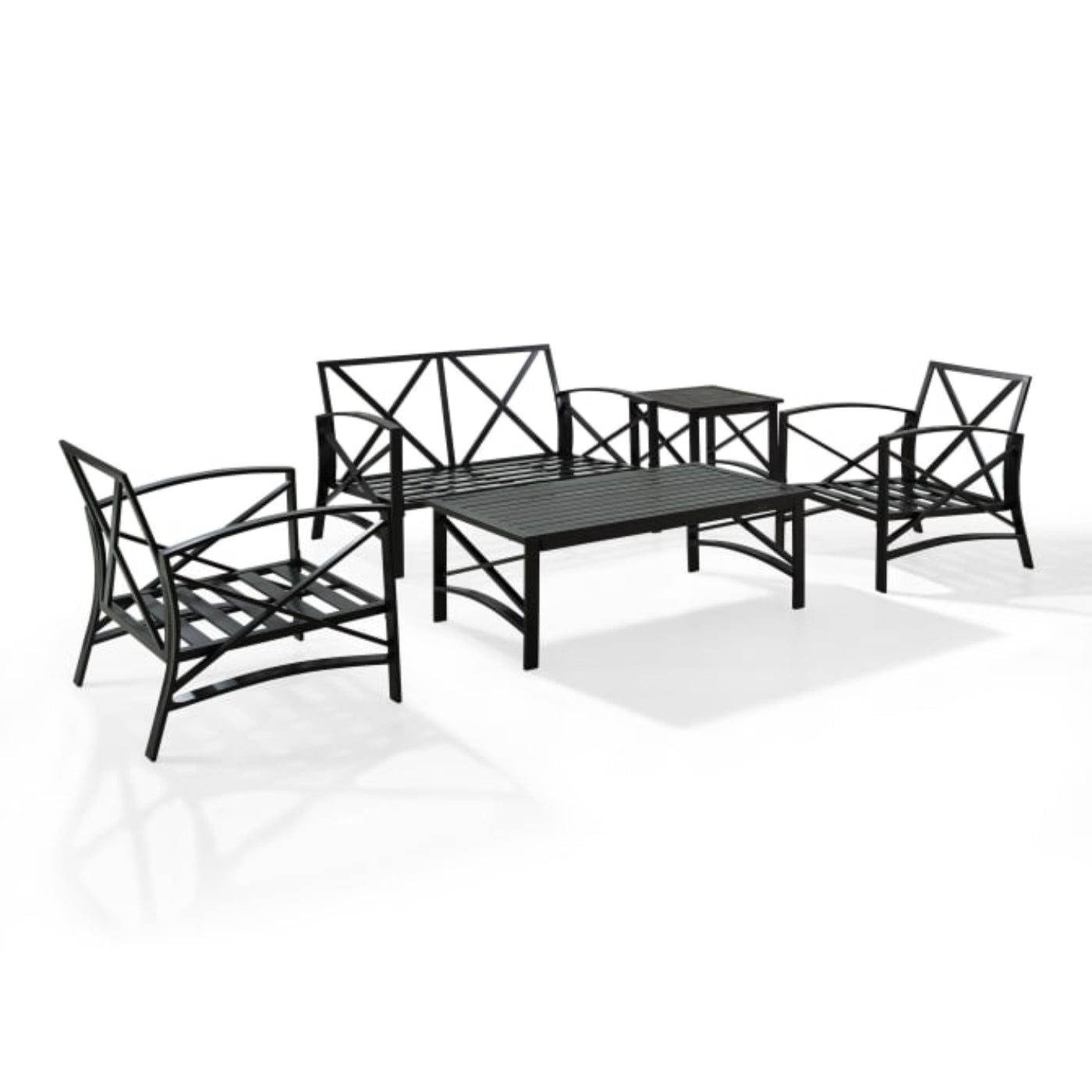 Crosley Kaplan 156.50 Inch 5pc Outdoor Metal Conversation Set - KO60015BZ