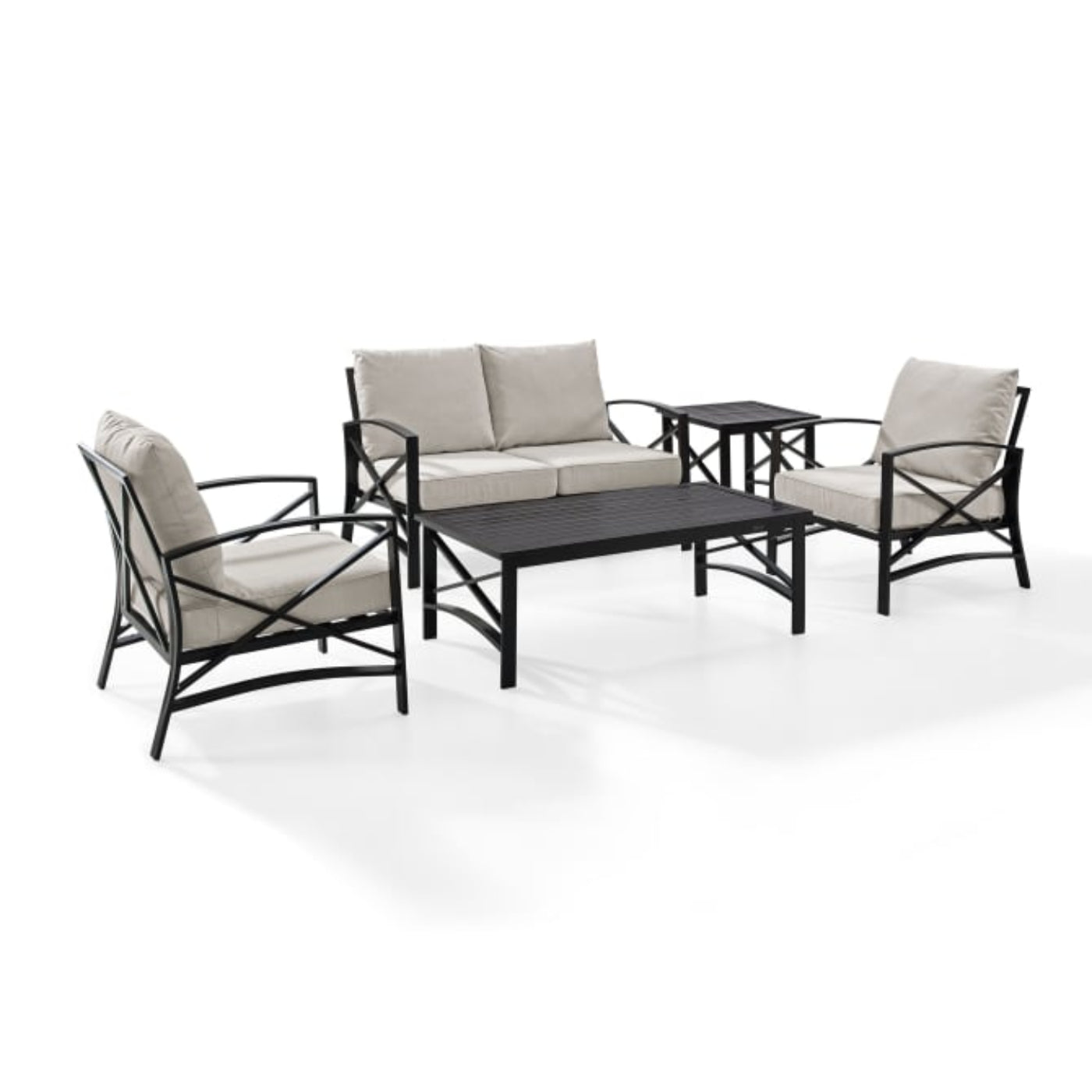 Crosley Kaplan 156.50 Inch 5pc Outdoor Metal Conversation Set - KO60015BZ