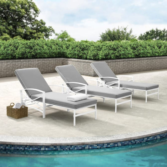 Crosley Kaplan Outdoor Metal Chaise Lounge - KO60018WH