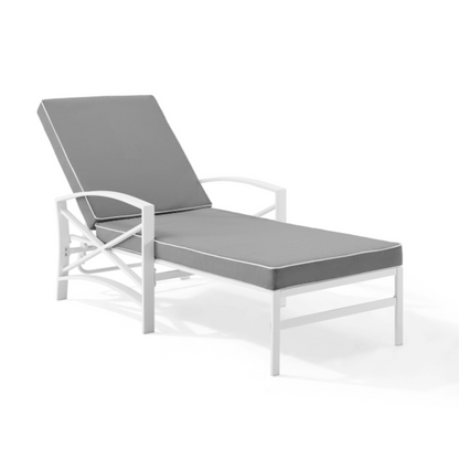 Crosley Kaplan Outdoor Metal Chaise Lounge - KO60018WH
