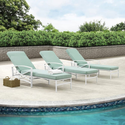 Crosley Kaplan Outdoor Metal Chaise Lounge - KO60018WH
