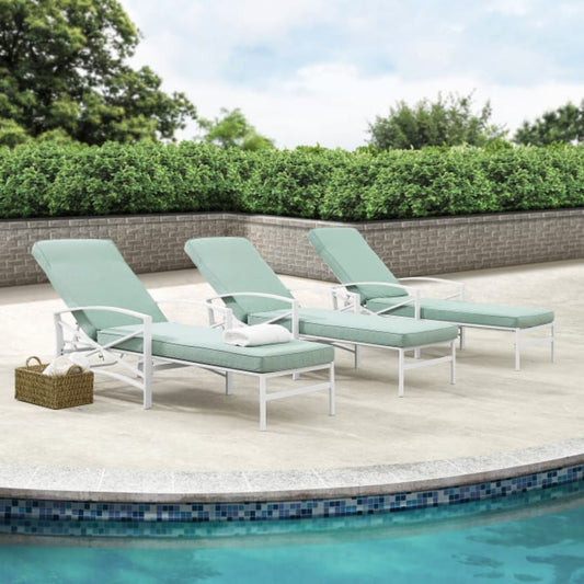 Crosley Kaplan Outdoor Metal Chaise Lounge - KO60018WH