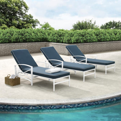 Crosley Kaplan Outdoor Metal Chaise Lounge - KO60018WH