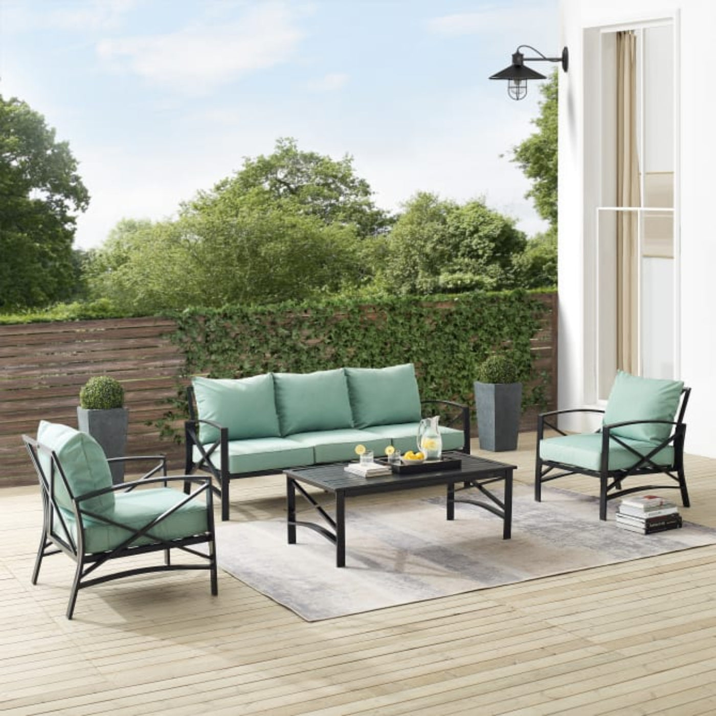 Crosley Kaplan 147 Inch 4pc Outdoor Metal Sofa Set - KO60028