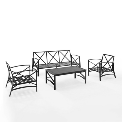 Crosley Kaplan 147 Inch 4pc Outdoor Metal Sofa Set - KO60028