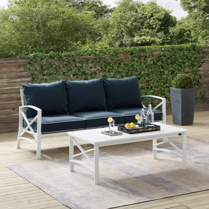 Crosley Kaplan 79 Inch 2pc Outdoor Metal Sofa Set - KO60029WH