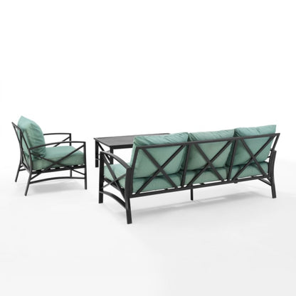 Crosley Kaplan 119 Inch 3pc Outdoor Metal Sofa Set - KO60031BZ