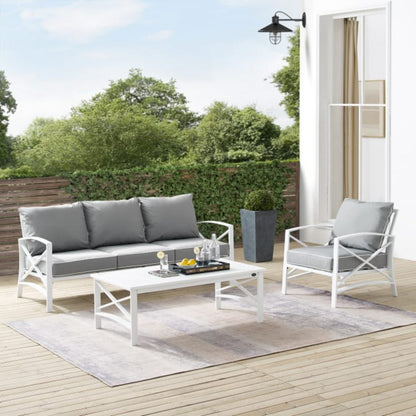 Crosley Kaplan 119 Inch 3pc Outdoor Metal Sofa Set - KO60031BZ