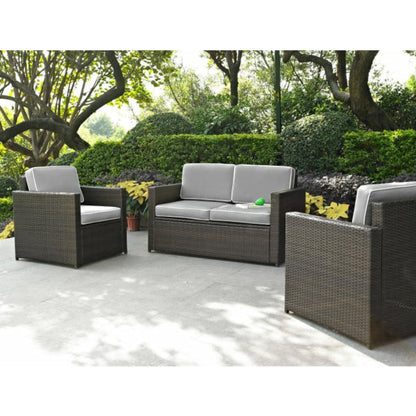Crosley Palm Harbor 126.50 Inch 3pc Outdoor Wicker Conversation Set - KO70003BR