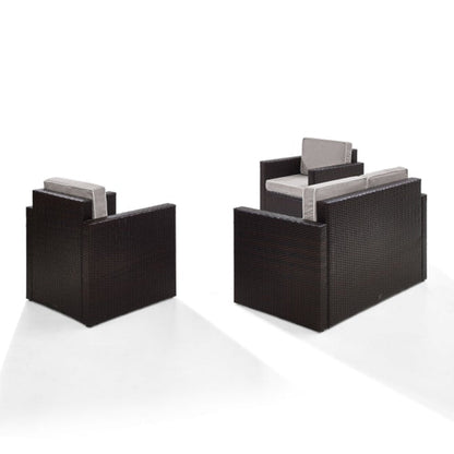 Crosley Palm Harbor 126.50 Inch 3pc Outdoor Wicker Conversation Set - KO70003BR